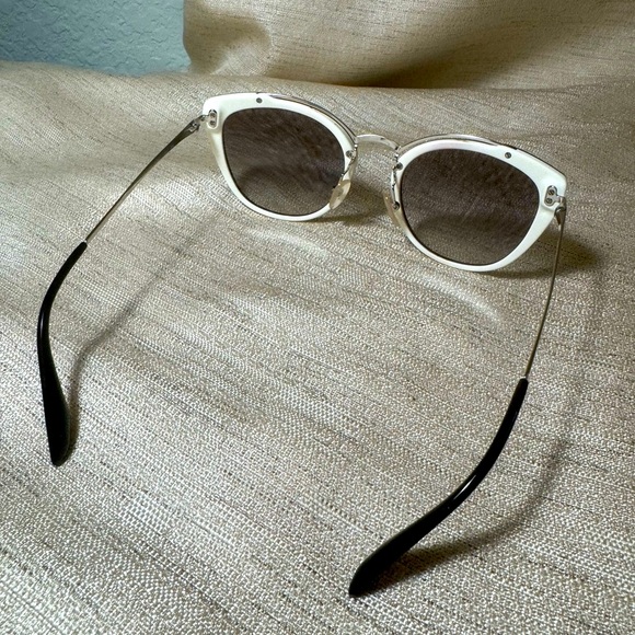 PRADA Sunglasses Black White Cat eye SPR 20U 54022 4BK-500 140 2N - Picture 3 of 12